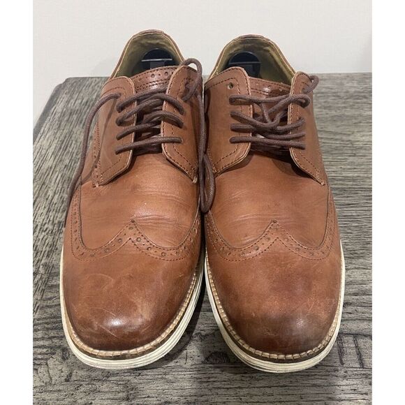Cole Haan Original Grand Mens Sz 13 M Shoes Brown Leather Lace Up Wingtip Oxford - Picture 1 of 9